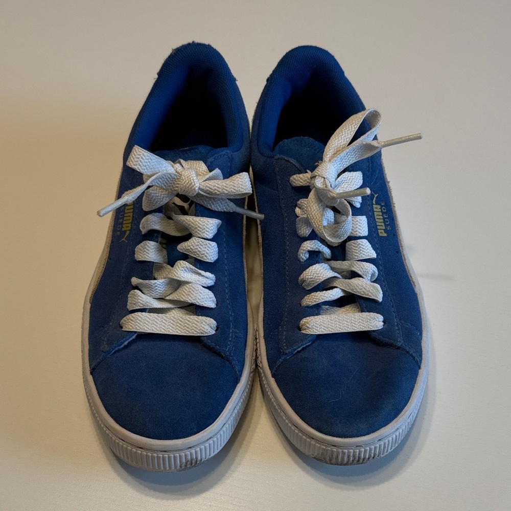 Puma Classic Blue and White Suede Sneakers - Picture 2 of 8